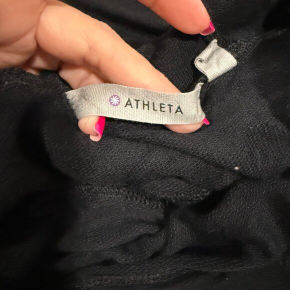 Athleta Studio Ribbed Hoodie Pullover Black Size M - Picture 5 of 10